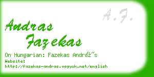 andras fazekas business card